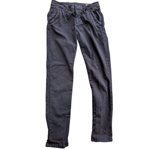 $170 REIKO Anthro Charcoal Grey Slim Fit Chino Pants French Trousers Wmns 26x28